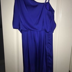 One shoulder silk formal dress